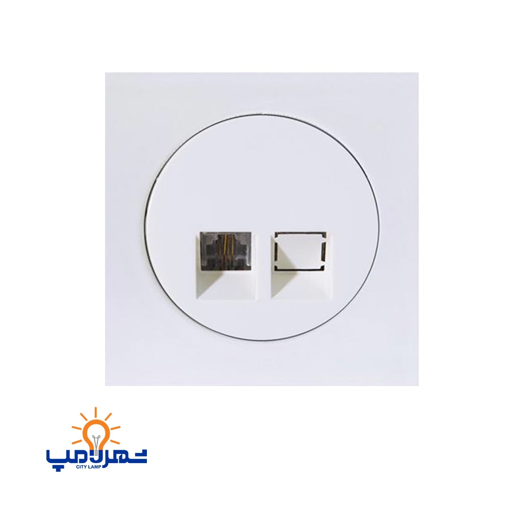 پریز تلفن تک سوکت آوا پلکسی سفید دلند الکتریک