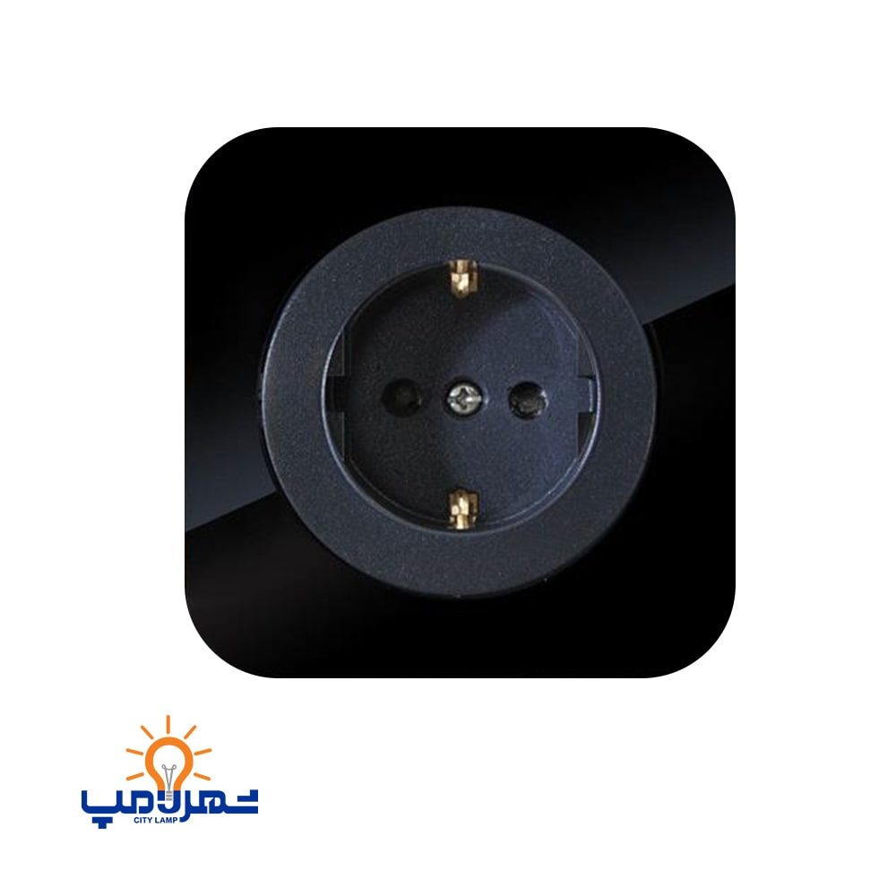 پریز برق ارت دار آدا پلکسی مشکی دلند الکتریک