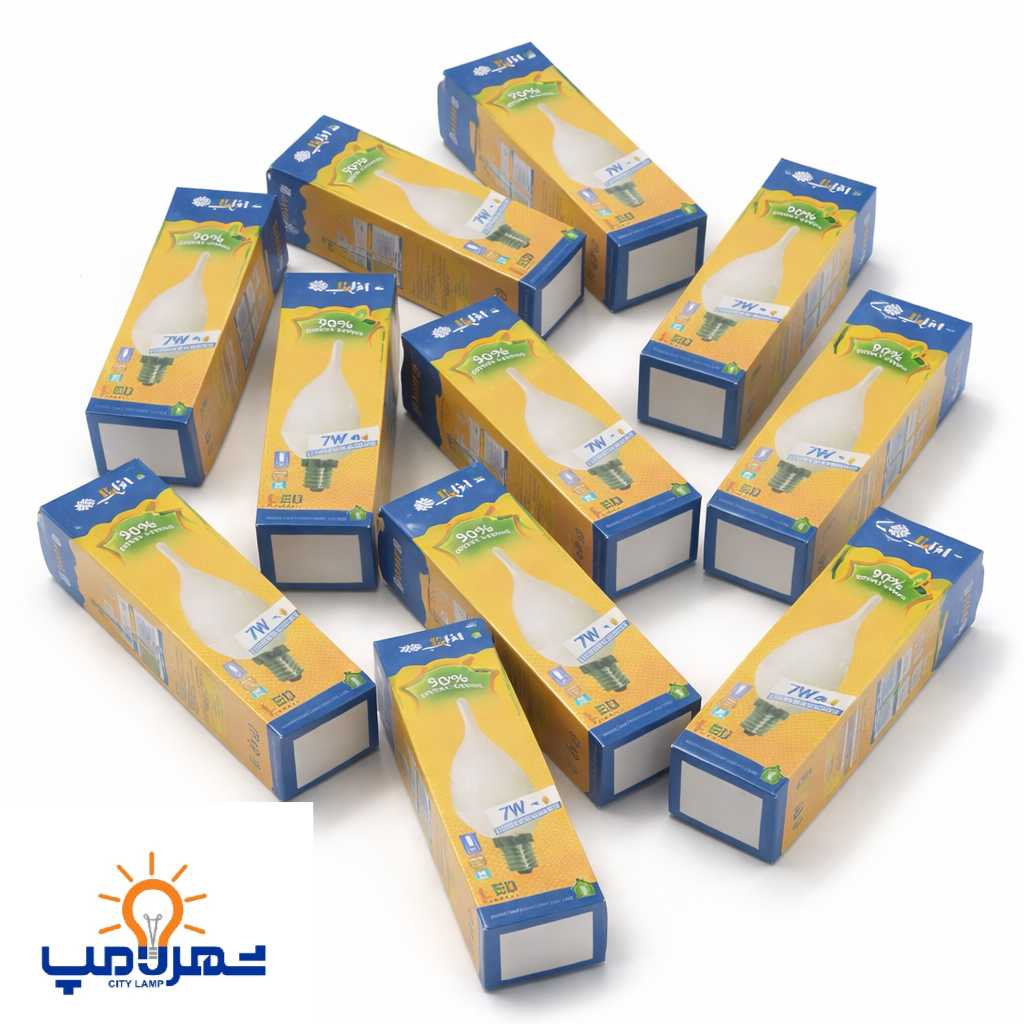لامپ ال ای دی 7 وات مدل اشکی افراتاب بسته 12 عددی