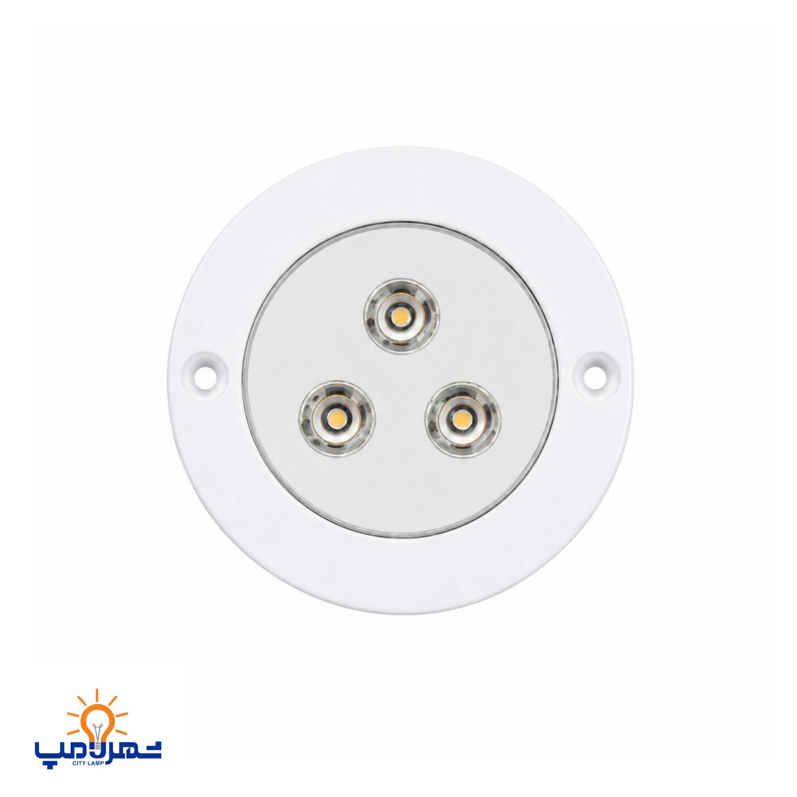 چراغ استخری توکار تک رنگ 3وات با رنگ استاتیک کوره ای ضد کلر 3TOE برند Emax