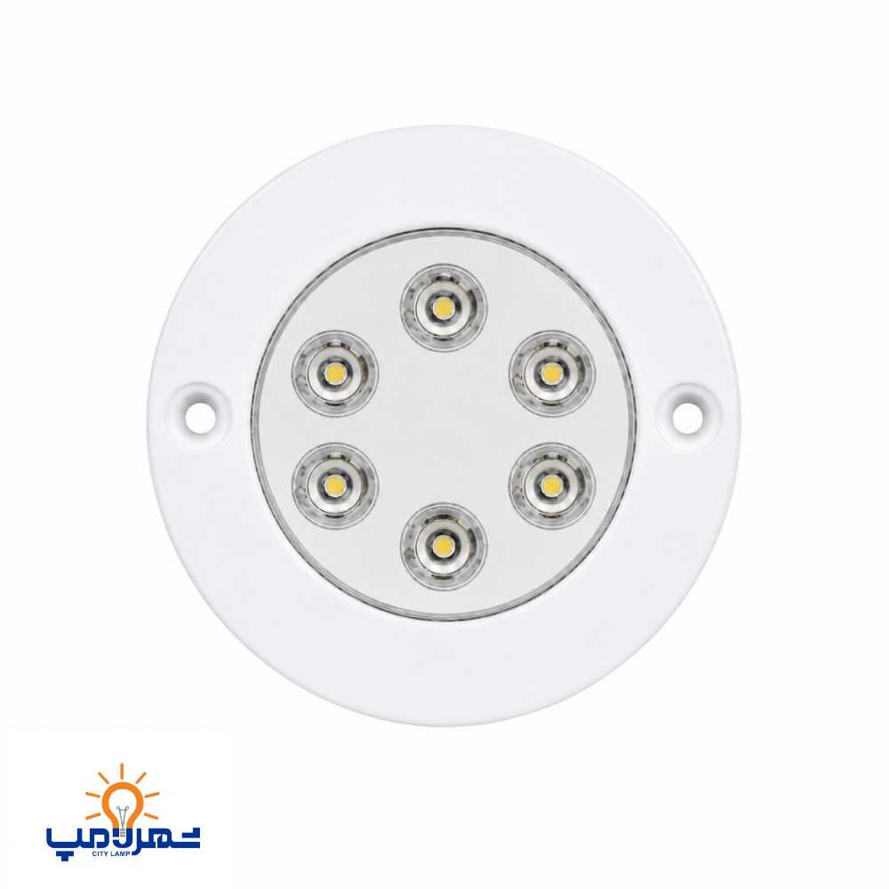 چراغ استخری توکار تک رنگ 6 وات با رنگ استاتیک کوره ای ضد کلر 6TOE برند Emax