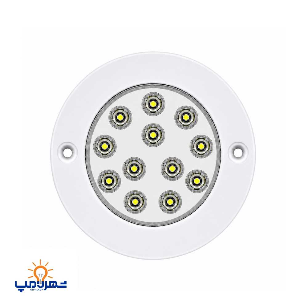 چراغ استخری توکار تک رنگ 12 وات با رنگ استاتیک کوره ای ضد کلر 12TOE برند Emax