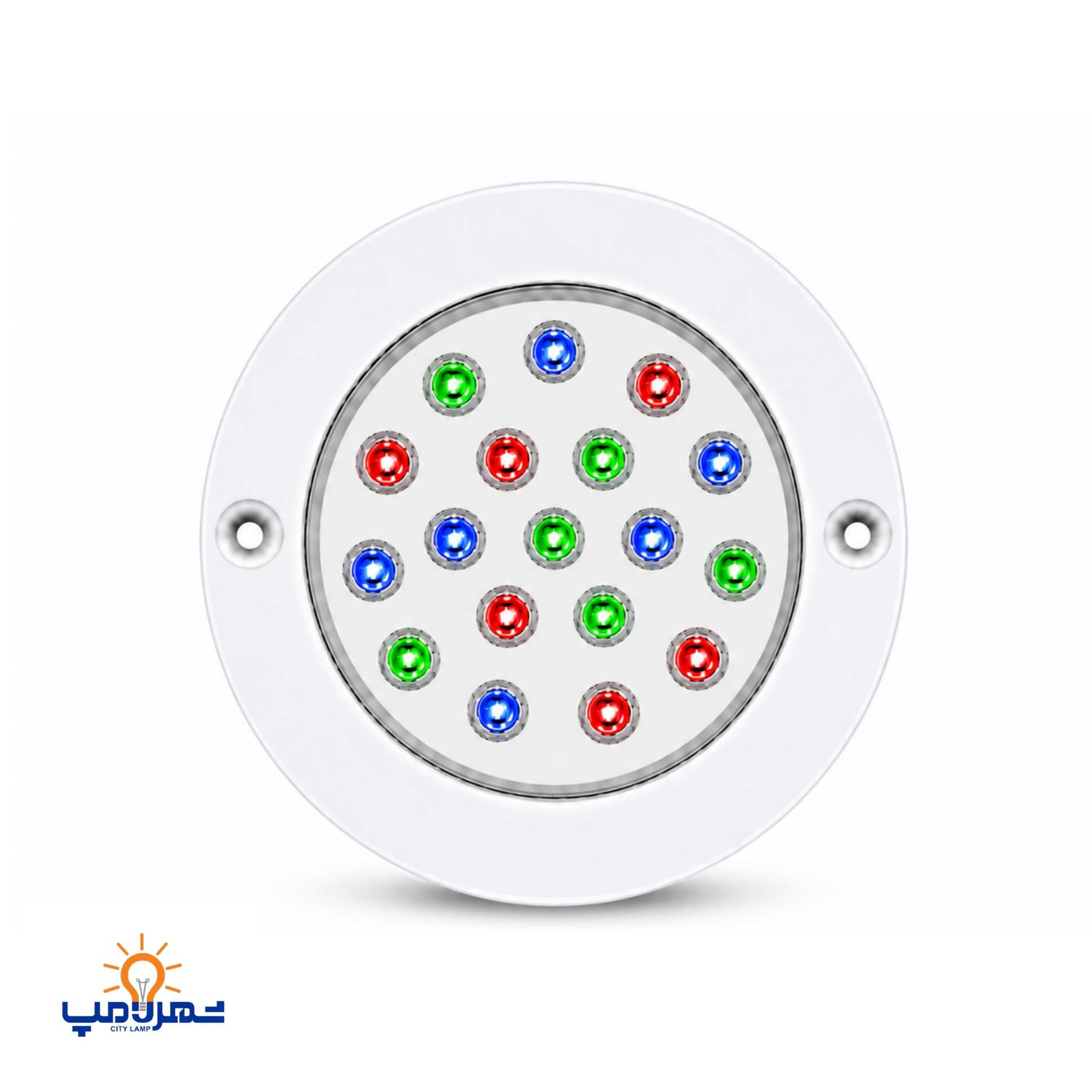 چراغ استخری توکار مولتی کالر 18 وات با رنگ استاتیک کوره ای ضد کلر 18TOEM برند Emax
