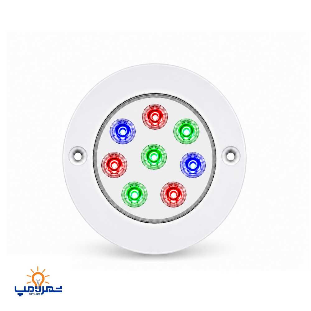 چراغ استخری توکار مولتی کالر 9 وات با رنگ استاتیک کوره ای ضد کلر 9TOEM برند Emax