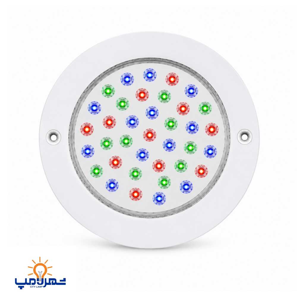 چراغ استخری توکار مولتی کالر 36 وات با رنگ استاتیک کوره ای ضد کلر 36TOEM برند Emax