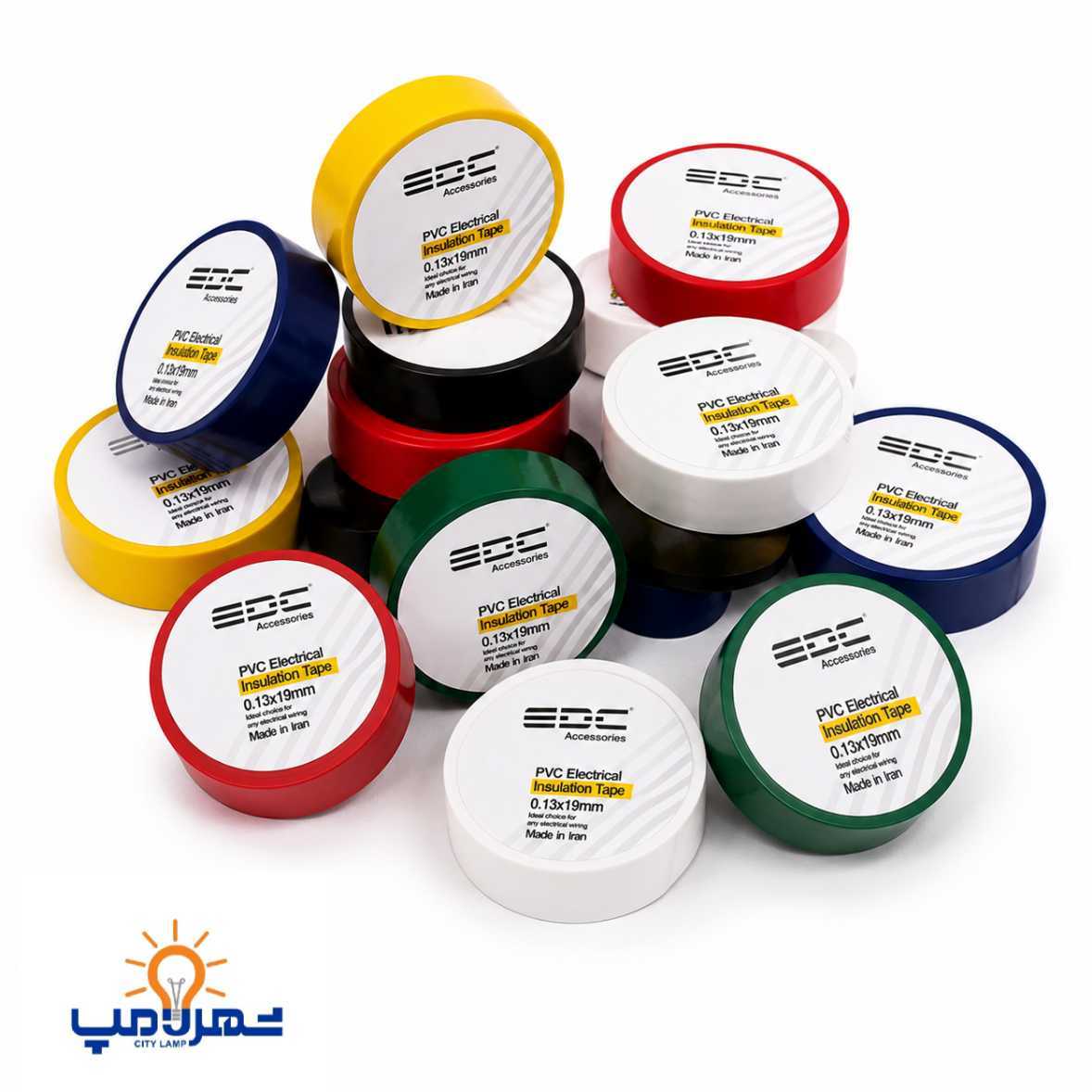 چسب برق رنگی مشکی و سفید10 یاردی ای دی سی(بسته 50 عددی)