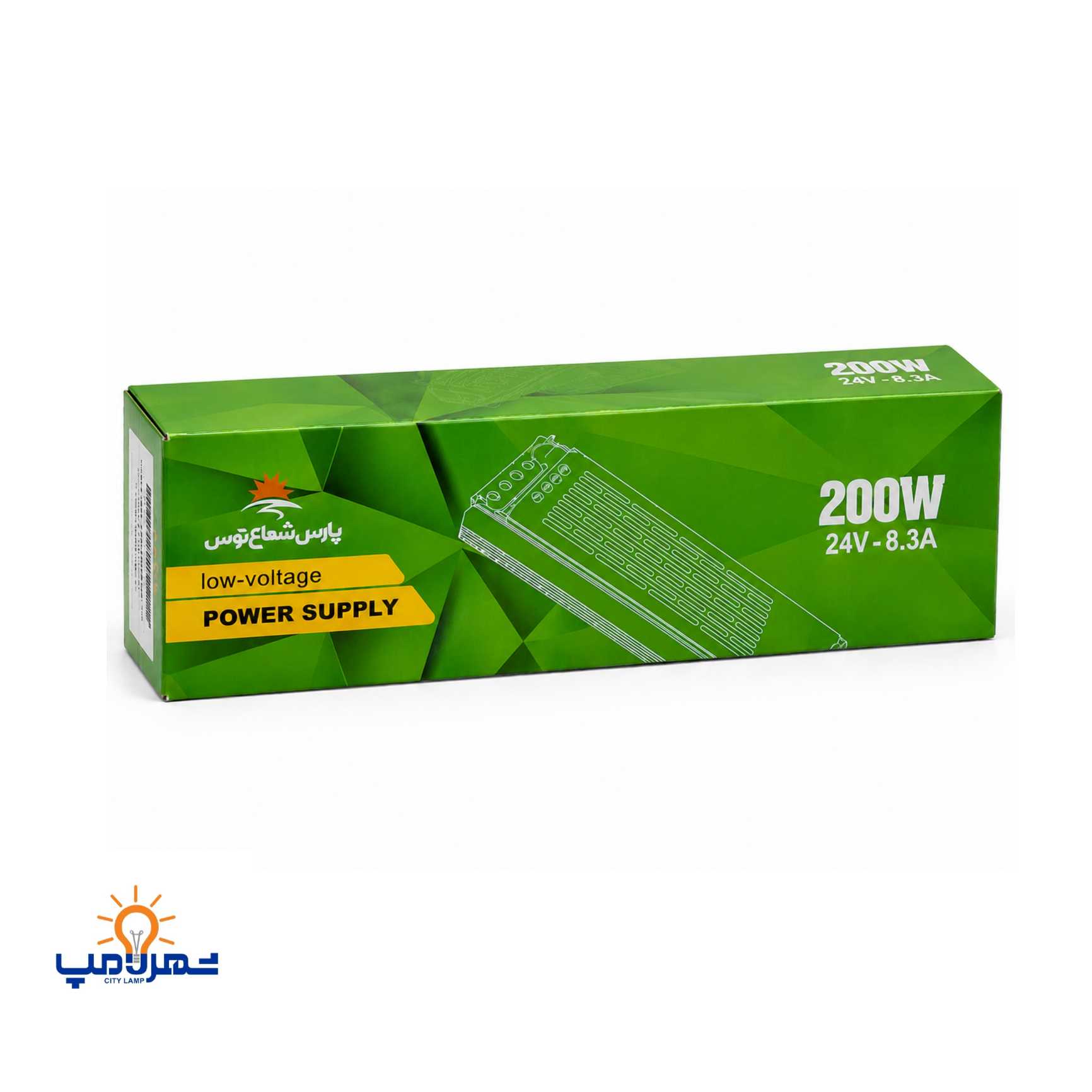 منبع تغذیه  اسلیم 24ولت سوییچینگ 200وات 8.3 آمپر رویالوکس(پارس شعاع)