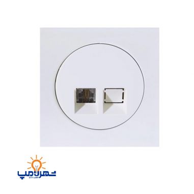 پریز تلفن تک سوکت آوا پلکسی سفید دلند الکتریک