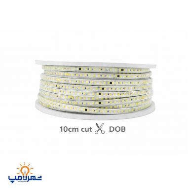 ریسه شلنگی 8 وات 3535 رویالوکس 120 برش 10 سانت DOB سوکت فری پارس شعاع توس (100 متری)