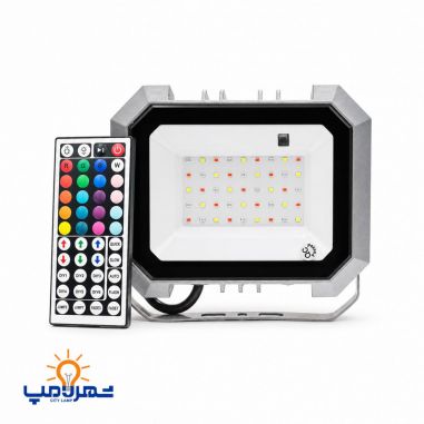 پروژکتور 50 وات اوپال DOB دور نقره ای (هفت رنگ) پارس شهاب